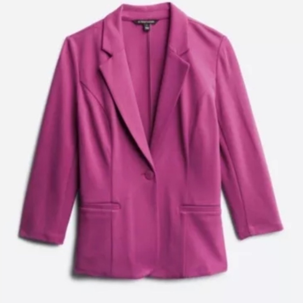 41 HAWTHORN Shania Magenta Peplum Back Ponte Blazer - Size Medium